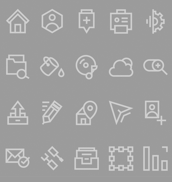 Free Line Icons for Web - PSD, AI and EPS (20 Icons)