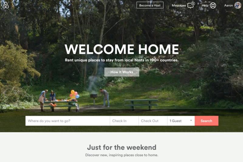 Airbnb网站首页