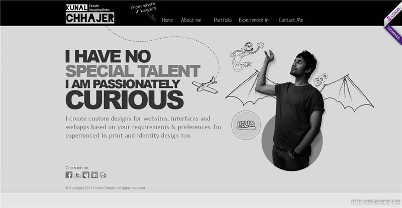 Kunal Chhajer网页设计师个人网站设计欣赏